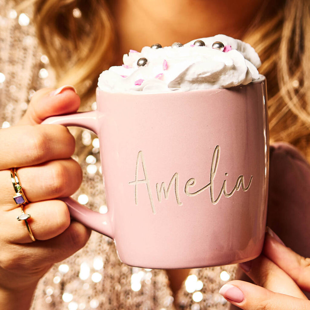 Stoneware Personalised Pink Mug