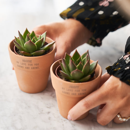 Personalised Set Of Two Couples Plant Pots