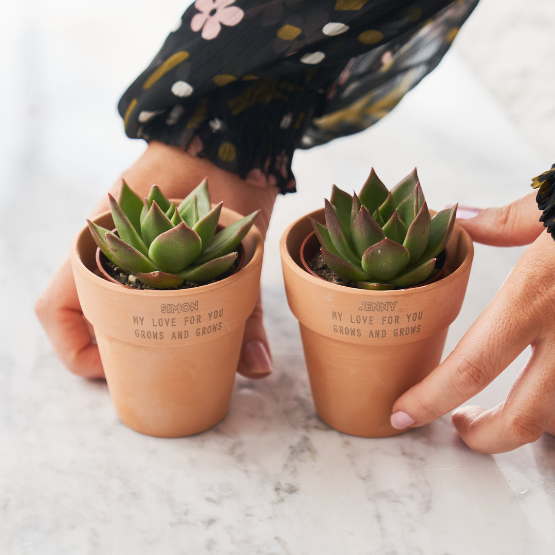 Personalised Set Of Two Couples Plant Pots