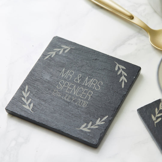 Personalised Slate Wedding Coaster