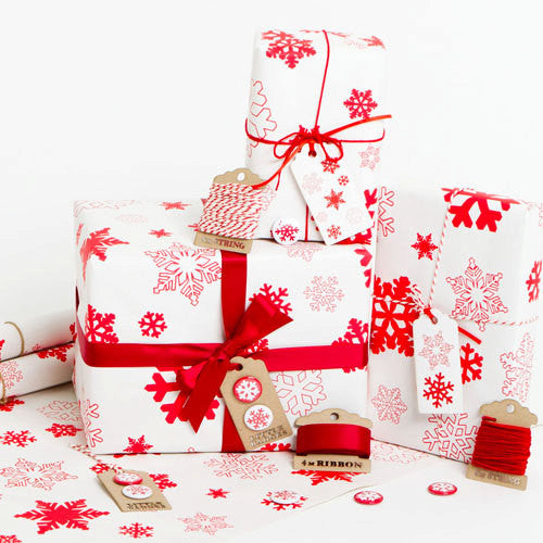 Snowflakes White Gift Wrap