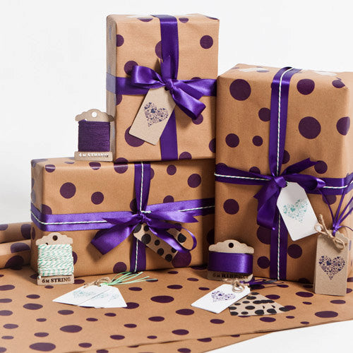 Recycled Violet Dotty Gift Wrap