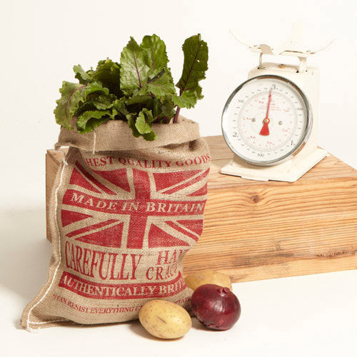 Red Union Jack Hessian Sack