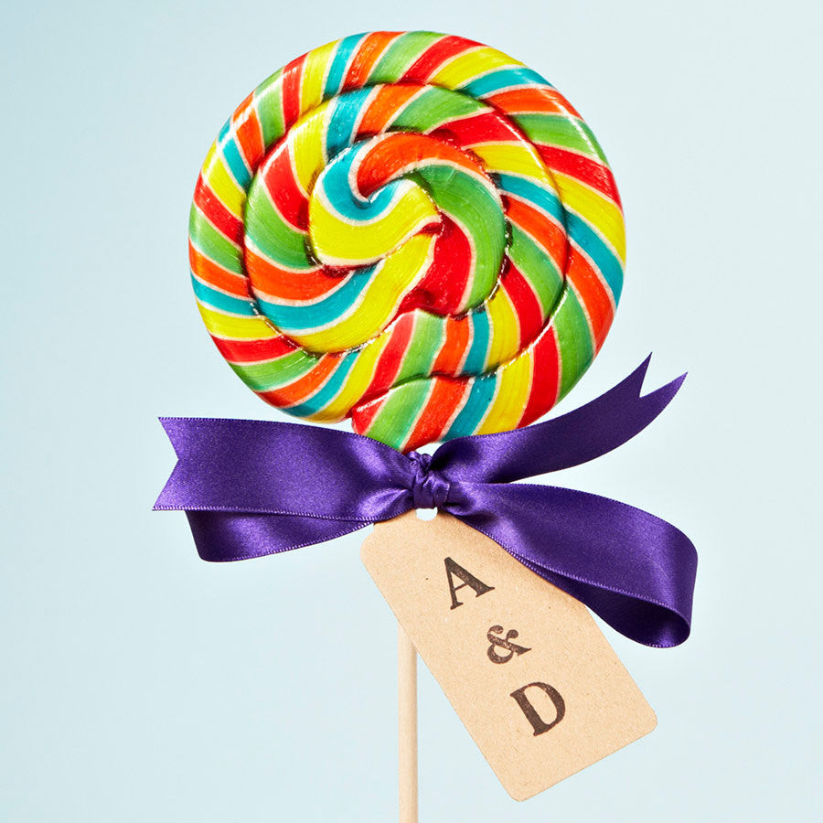 Personalised Giant Swirly Rainbow Lollipop