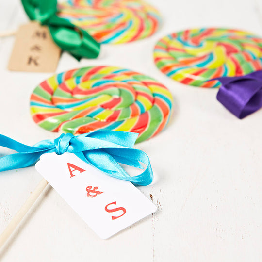 Personalised Giant Swirly Rainbow Lollipop