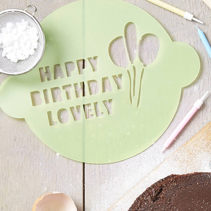 Personalised Happy Birthday Cake Stencil