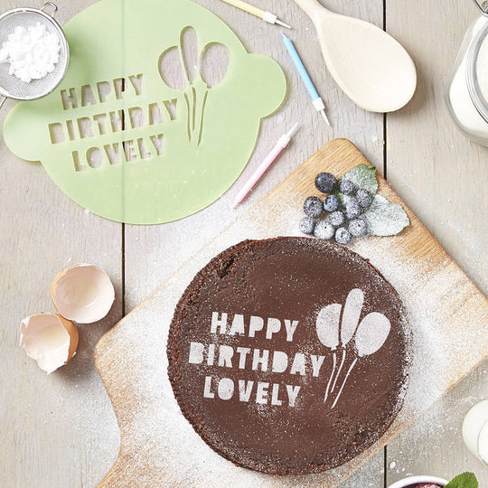 Personalised Happy Birthday Cake Stencil