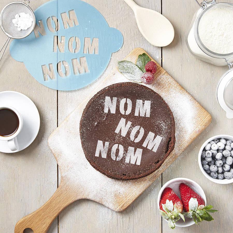 Nom Nom Nom Cake Stencil