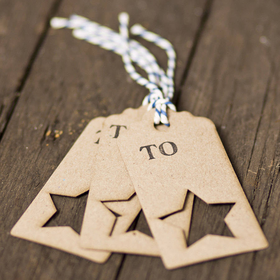 Rustic Lasercut Star Gift Tags