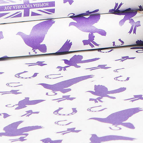 Recycled Love Birds Violet Gift Wrap