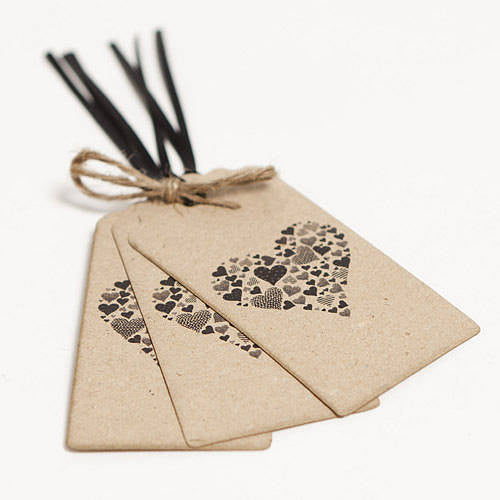 Recycled 'Espresso Heart' Gift Tags