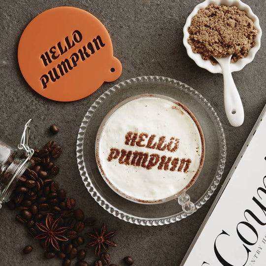 Personalised 'Hello Pumpkin' Latte Stencil