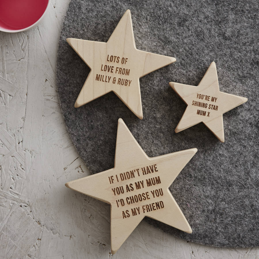 Personalised Wooden Star For Mum