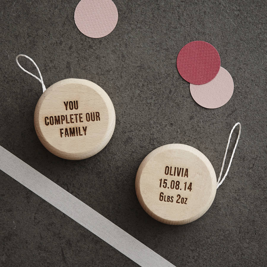 Personalised Baby Keepsake Wooden Yoyo