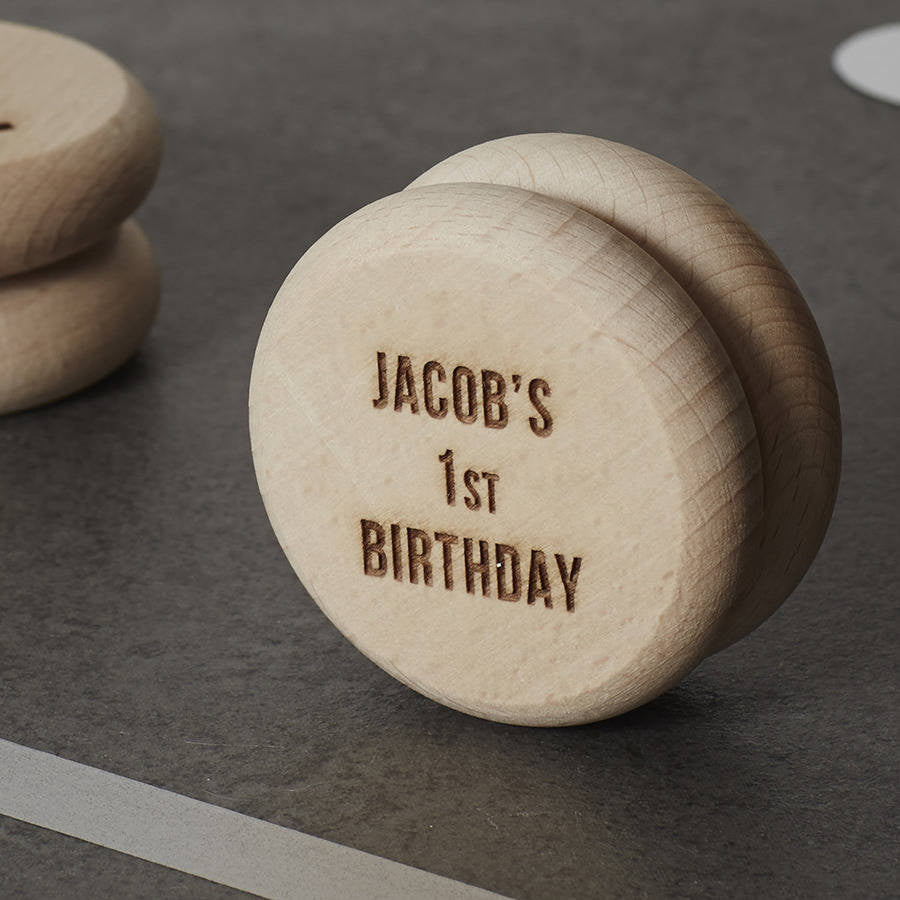 Personalised Birthday Keepsake Wooden Yoyo