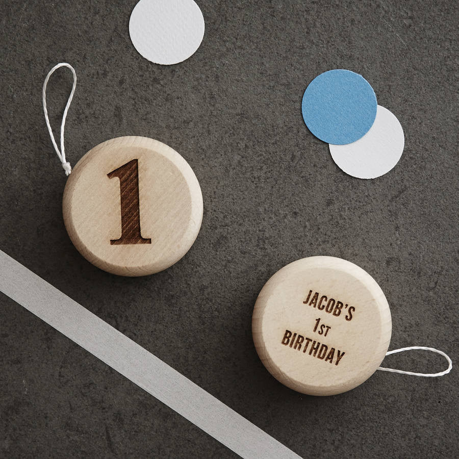 Personalised Birthday Keepsake Wooden Yoyo