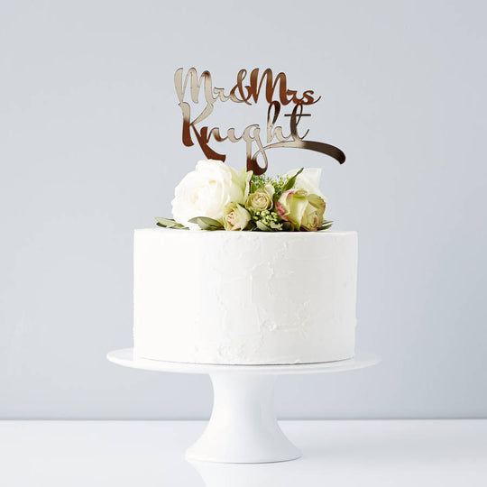 Personalised Calligraphy Wedding Cake Topper