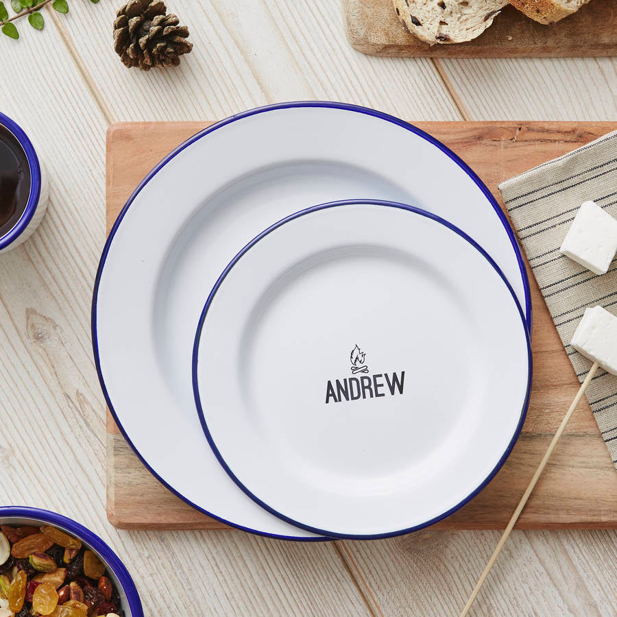 Personalised Camping Enamel Plate