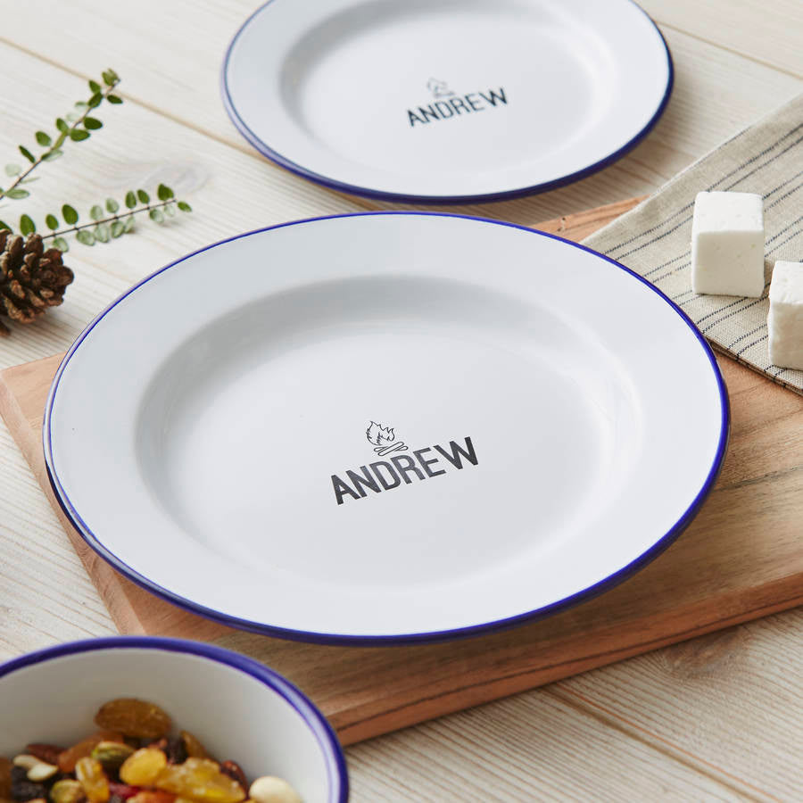 Personalised Camping Enamel Plate