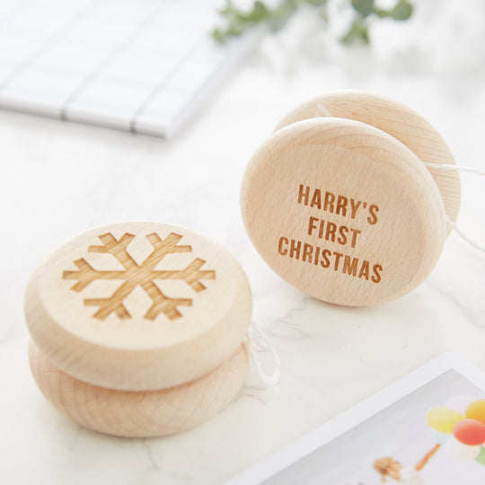 Personalised Baby's First Christmas Wooden Yoyo