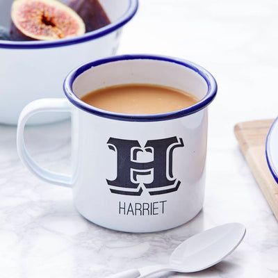 Monogram Enamel Personalised Mug