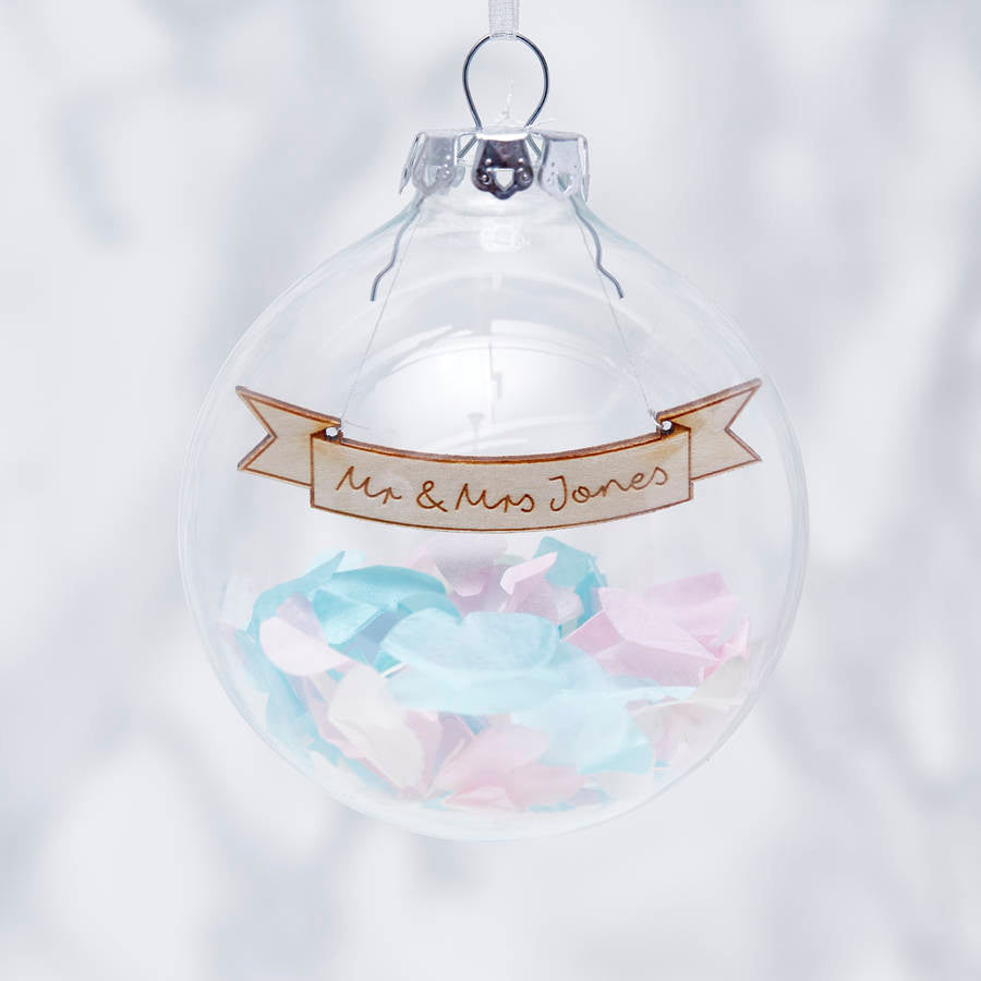 Personalised wedding christmas clearance baubles