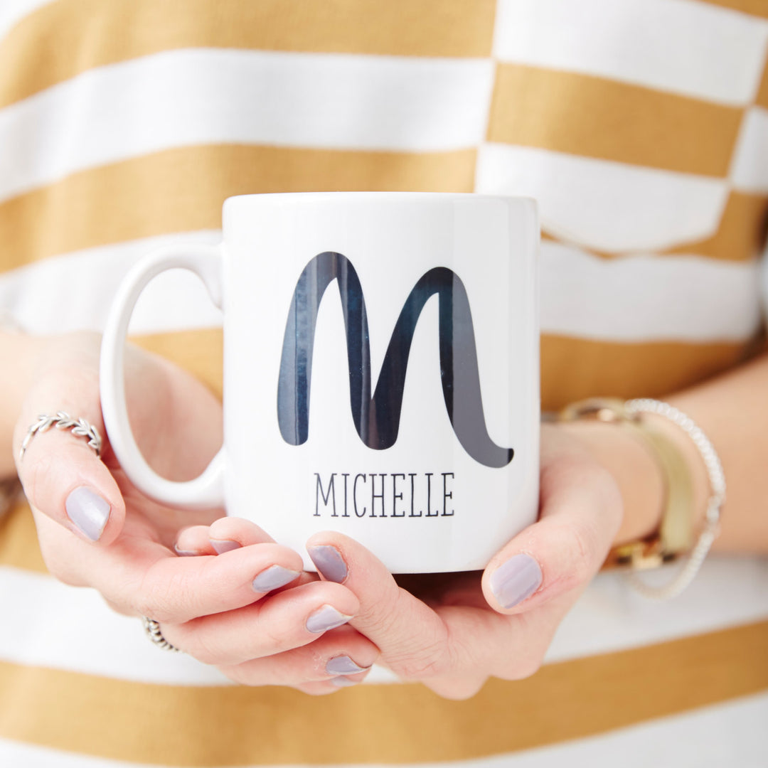 Personalised Brushstroke Monogram Mug