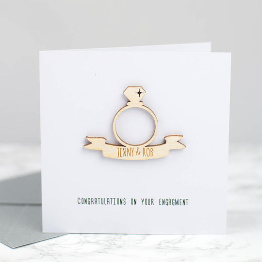 Personalised Engagement Ring Keepsake Card