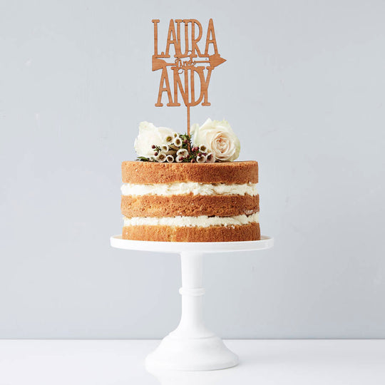 Personalised Couples Arrow Cake Topper