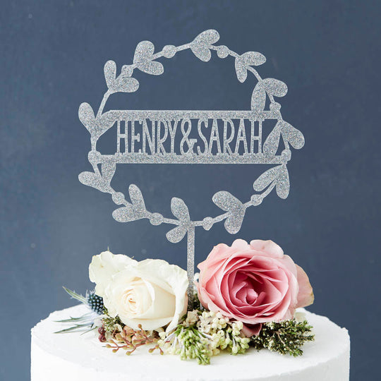 Personalised Floral Couples Cake Topper