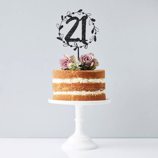 Personalised Floral Number Cake Topper