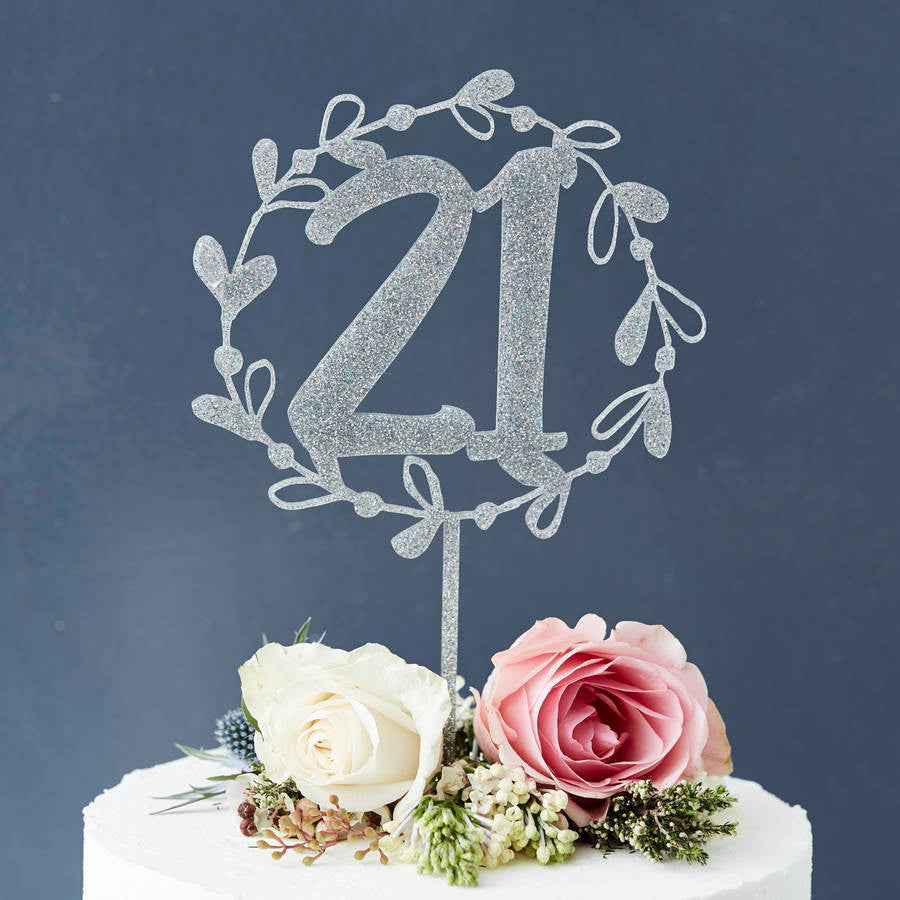 Personalised Floral Number Cake Topper