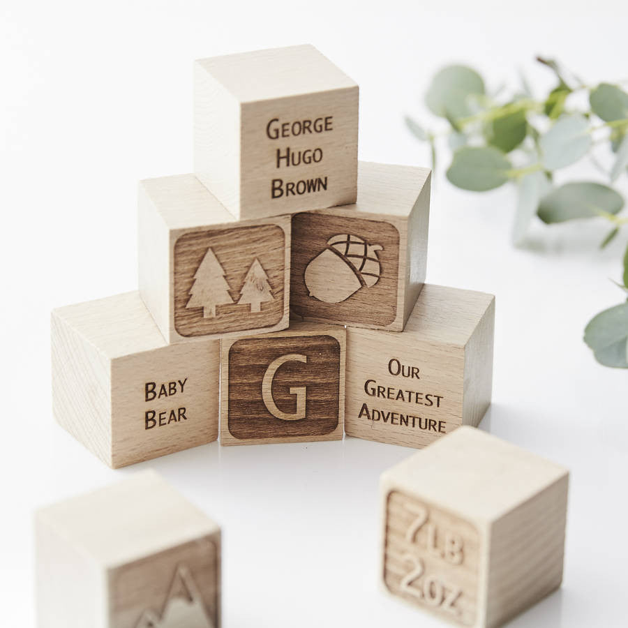 Personalized Baby Shower Gifts Wooden Baby Building Blocks