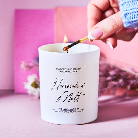 Personalised Couples Scented Candle - Spark More Joy