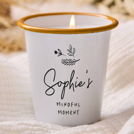 Enamel Personalised Mindfulness Candle - Spark More Joy