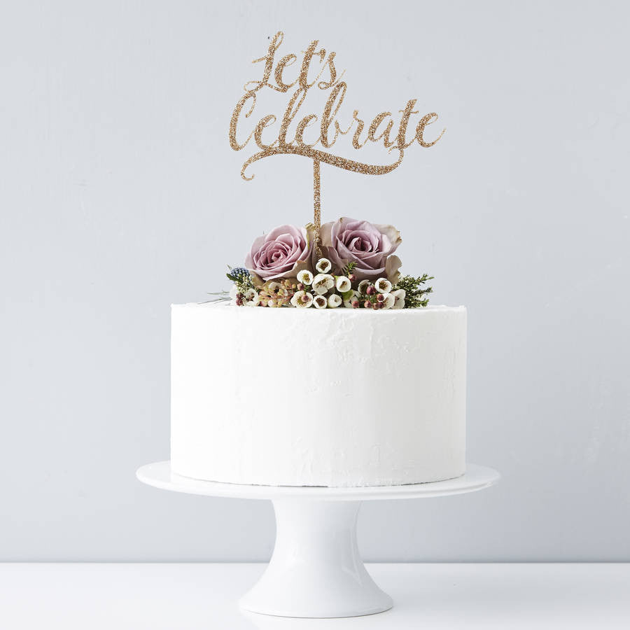 Lets Party - Glitter Cake Topper