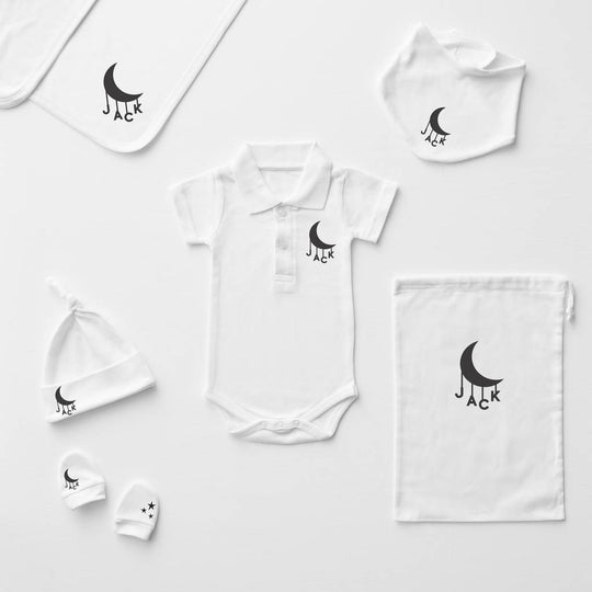 Little Moon Personalised Polo Babygrow