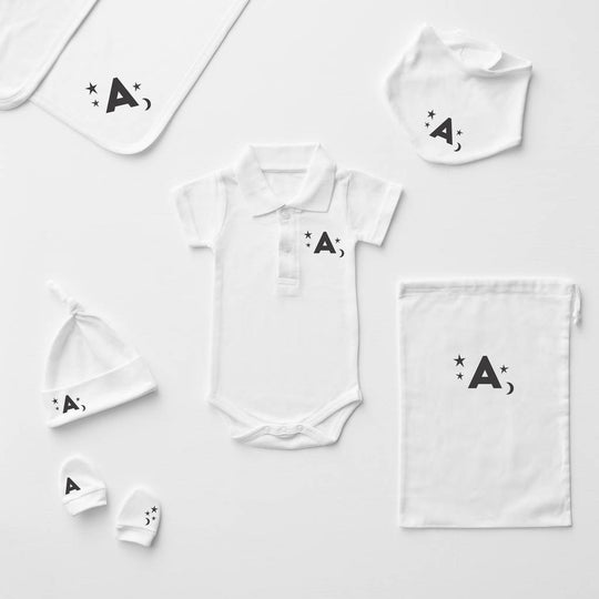 Little Stars Personalised Polo Babygrow