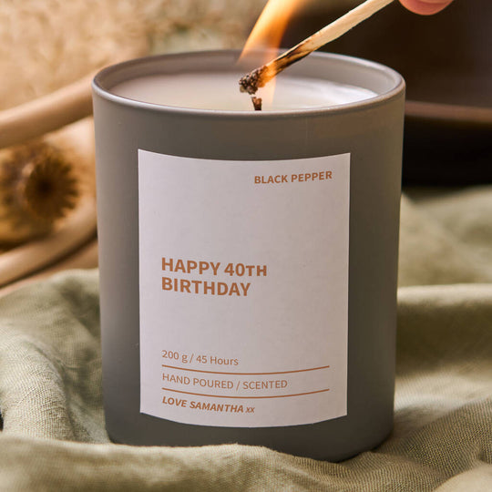 Personalised 40th Birthday Candle - Spark More Joy