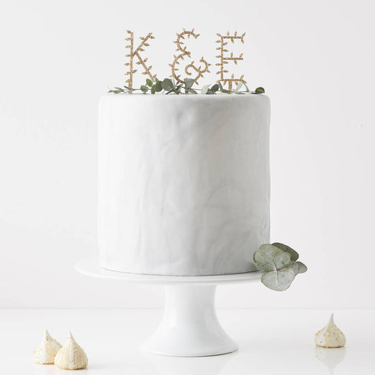 Personalised Botanical Letter Cake Topper