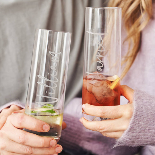 Personalised Couples Engraved Glass Set