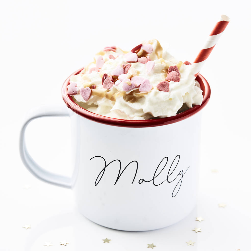 Personalised Enamel Hidden Message Mug