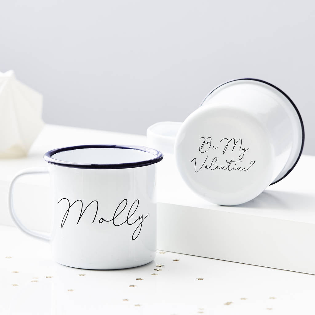 Personalised Enamel Hidden Message Mug