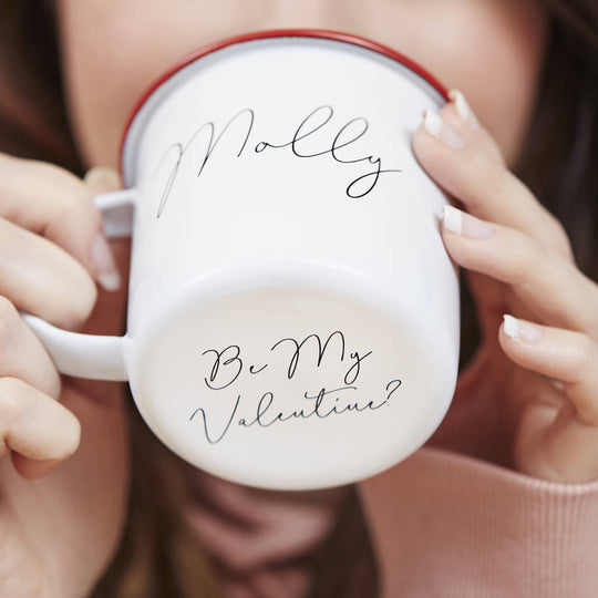 Personalised Enamel Hidden Message Mug