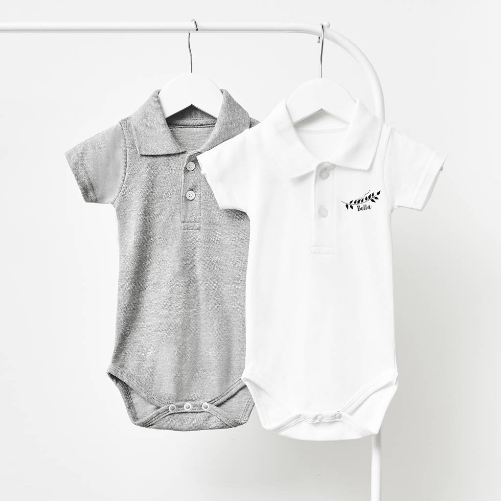 Laurel Personalised Polo Babygrow