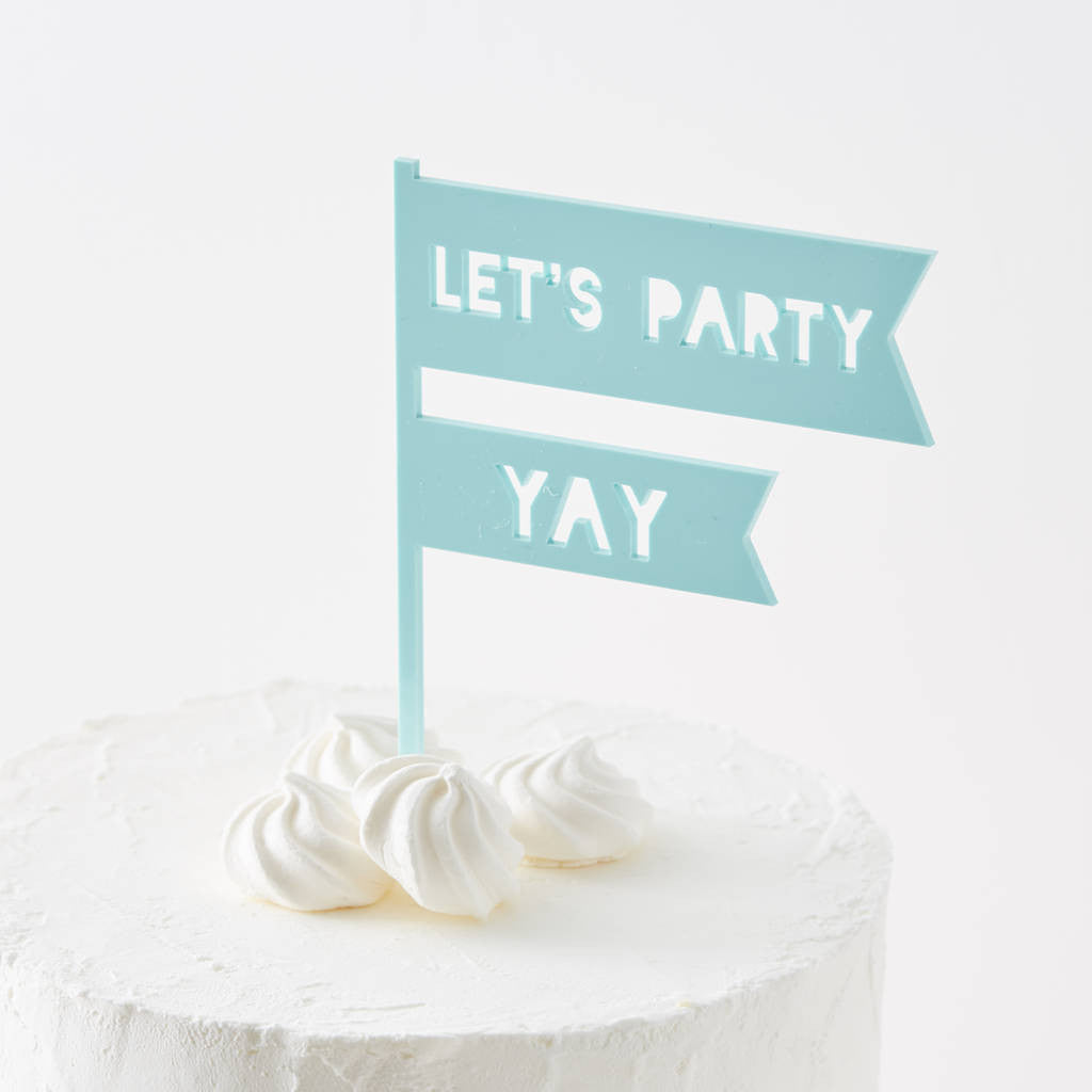 Personalised Party Flag Cake Topper