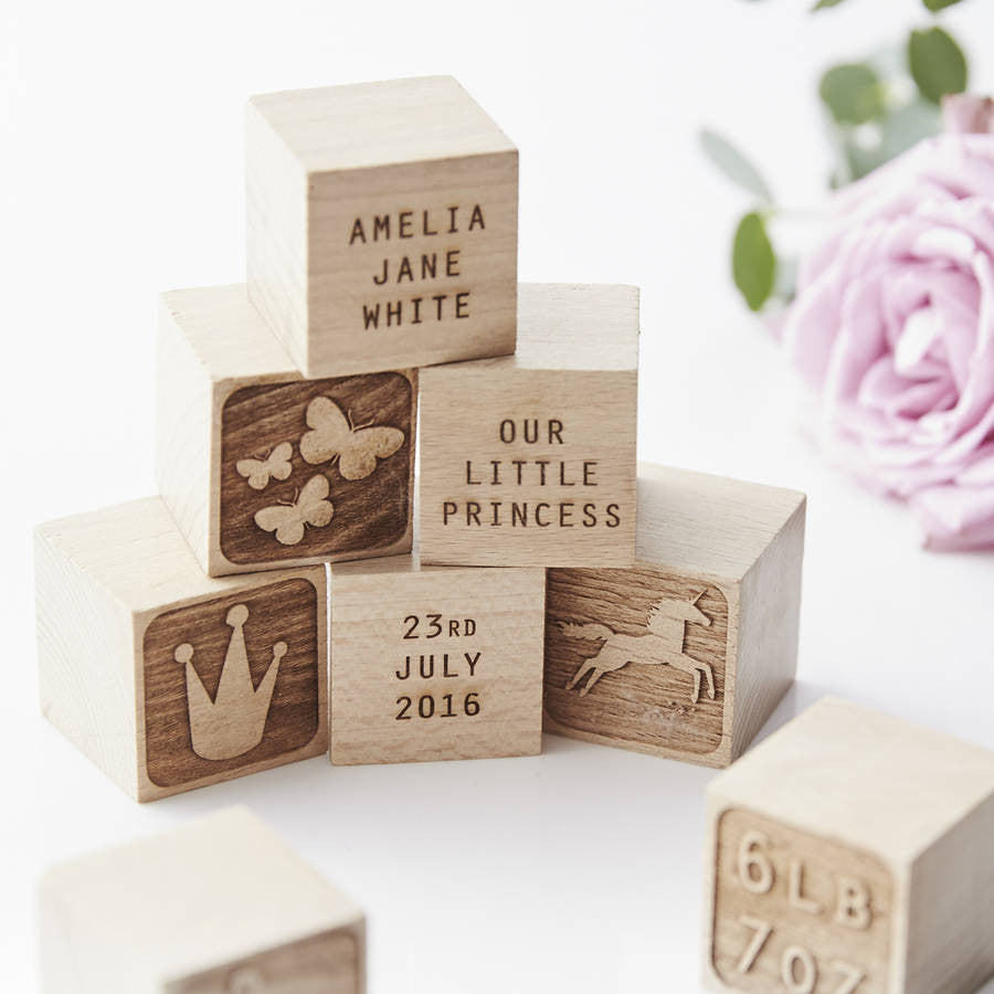 Personalised baby 2024 building blocks