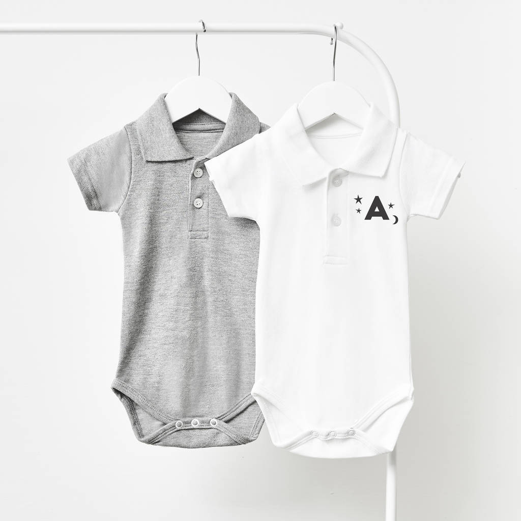 Little Stars Personalised Polo Babygrow