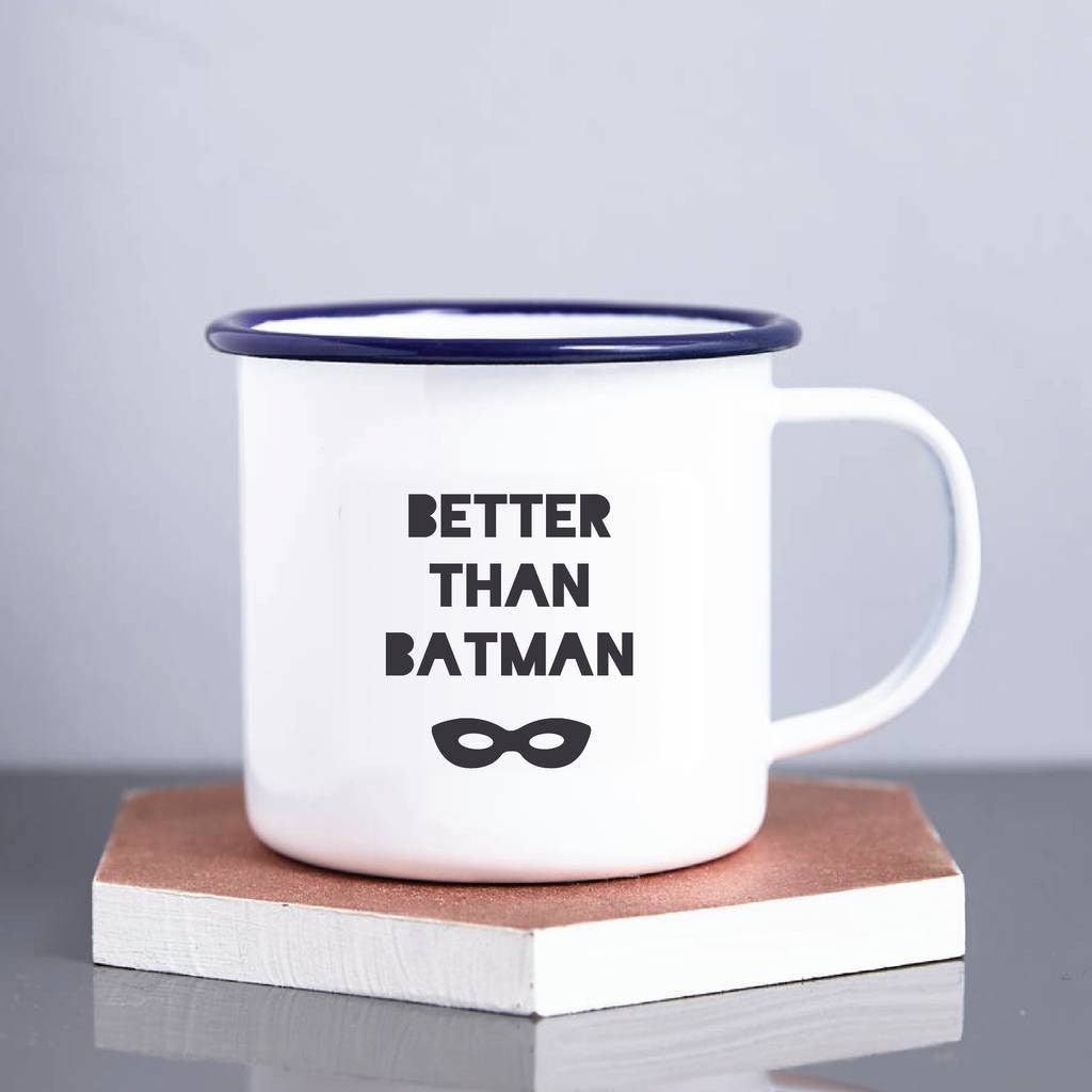 Personalised Superhero Enamel Mug