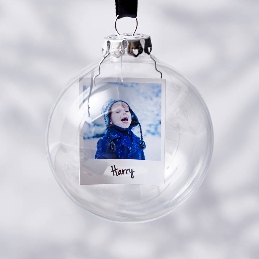 Photo Glass Personalised Christmas Bauble – Sophia Victoria Joy